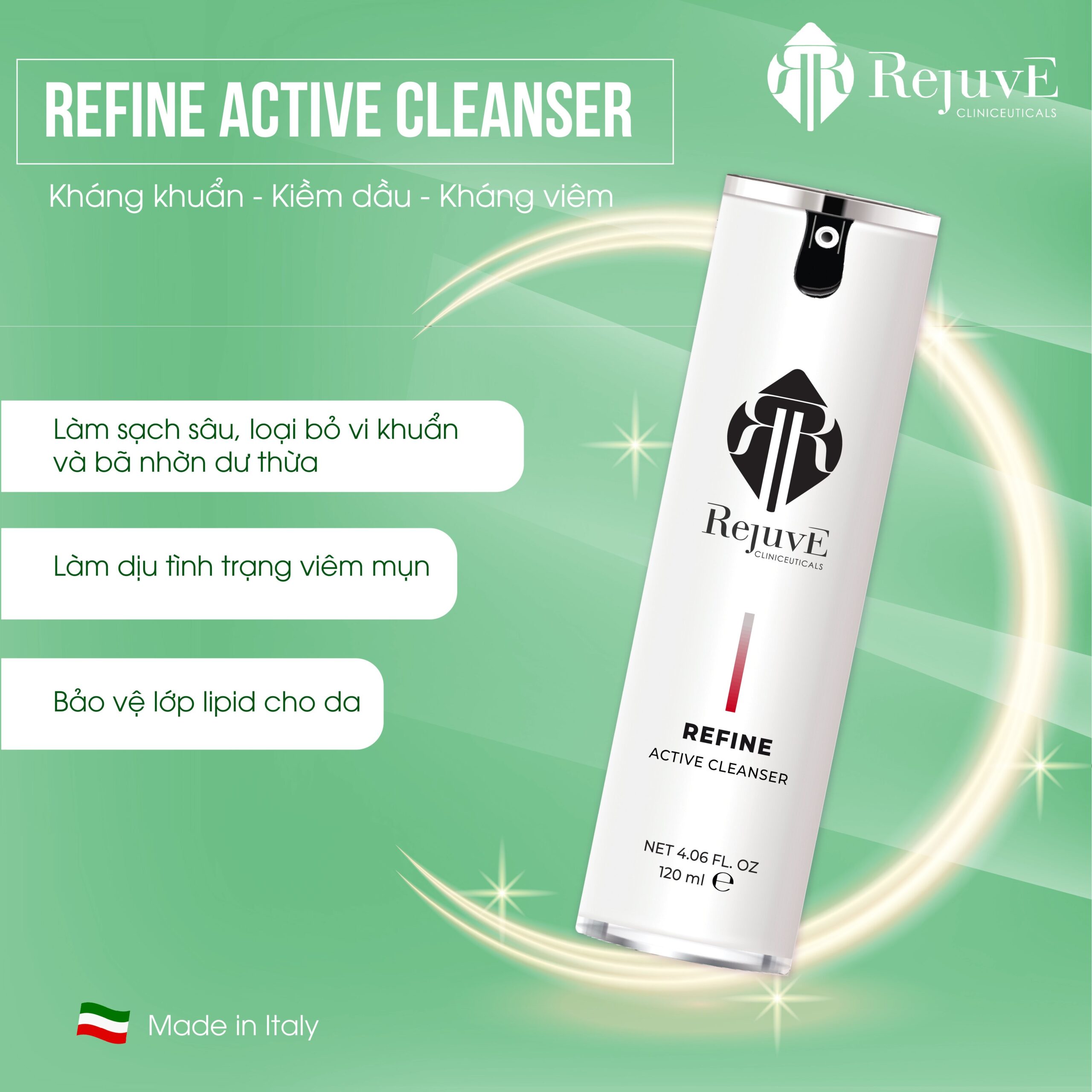 Refine Active Cleanser - sữa rửa mặt dành cho da mụn